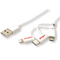 Kabel USB2.0  na 8pin + MicroB + Type-C - za punjenje i prijenos podataka